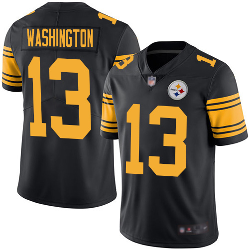 Men Pittsburgh Steelers Football #13 Limited Black James Washington Rush Vapor Untouchable Nike NFL Jersey